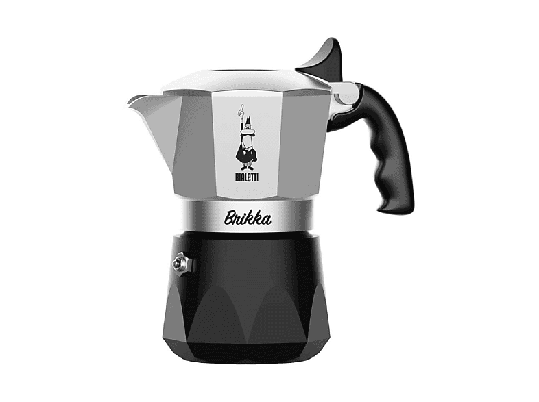 Moka Bialetti New Brikka 2 Tazze, Adatta a piani cottura gas, Manico antiscottatura, Alluminio
