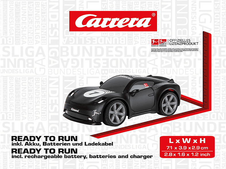CARRERA (TOYS) 370430043 Mini "Bundesliga" ferngesteuertes R/C Spielzeugauto, Schwarz