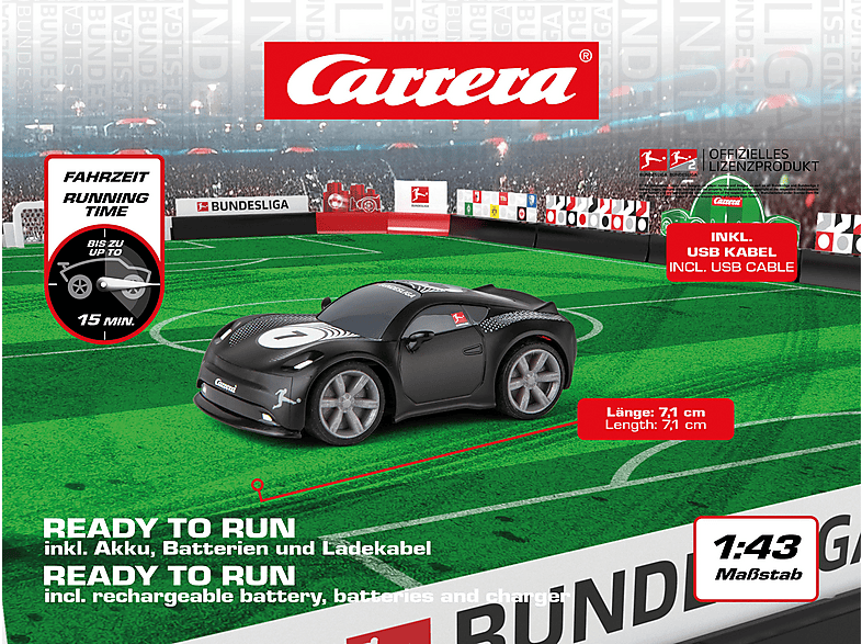 CARRERA (TOYS) 370430043 Mini "Bundesliga" ferngesteuertes R/C Spielzeugauto, Schwarz
