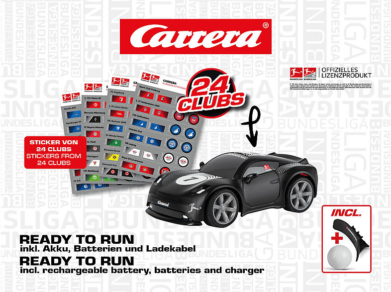 CARRERA (TOYS) 370430043 Mini "Bundesliga" ferngesteuertes R/C Spielzeugauto, Schwarz