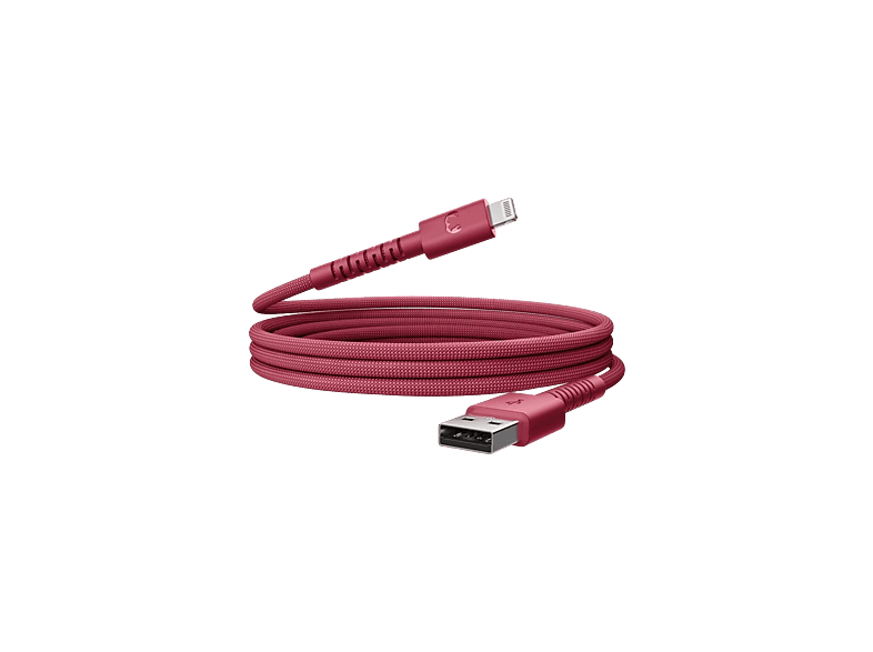 Fresh N Rebel Flexwave Silicone Braided Usb-a Naar Lightning Usb-kabel 2 M Berry Red