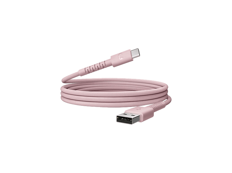 Fresh 'n Rebel Flexwave Silicone Braided Usb-a Naar Usb-c Usb-kabel 2 M Pastel Pink afbeelding