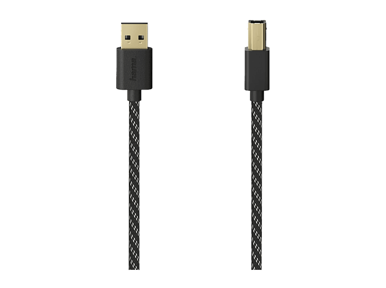 HAMA 201001, Verbindungskabel USB‑A auf USB‑B, 1.5 m