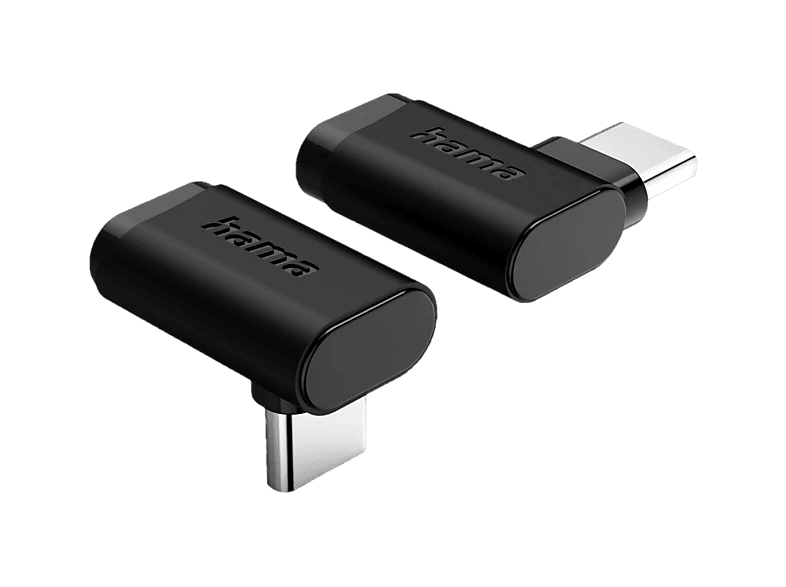 HAMA 200359 USB-C Winkeladapter, Schwarz