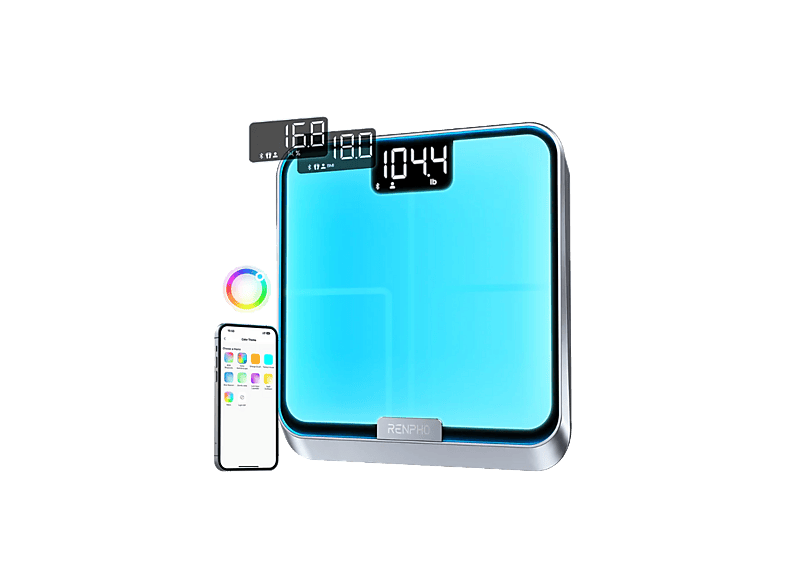 Renpho PEU-R-A017, 160 kg, Pantalla LED Multicolor, Gris