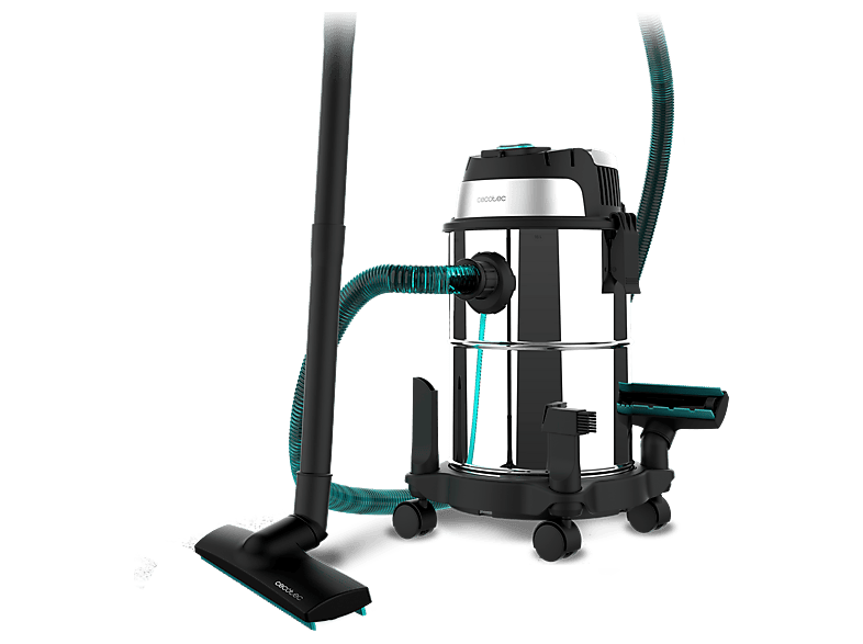 Aspirador sin bolsa - Cecotec Conga Rockstar Wet & Dry Steel, 1200 W, 16 l, Plata