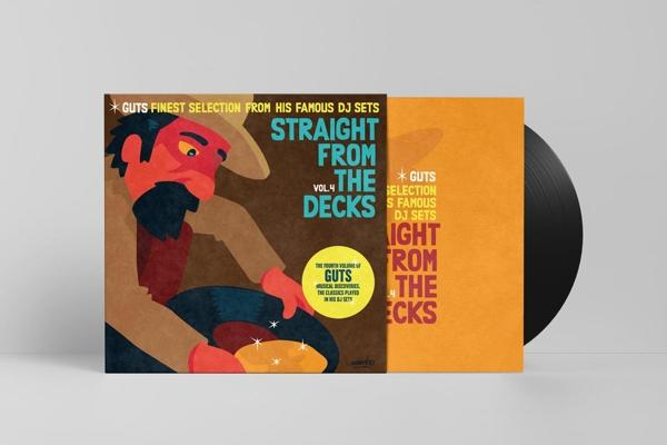 Albumcover-Artwork mit einem Cartoon eines Mannes mit Bart und Cowboyhut und dem Text "Straight From The Decks".
