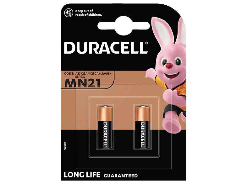 DURACELL 12 V (A23 / 23A / V23GA / LRV08 / 8LR932) MN21 Batterie, Alkaline, 12 Volt 2 Stück