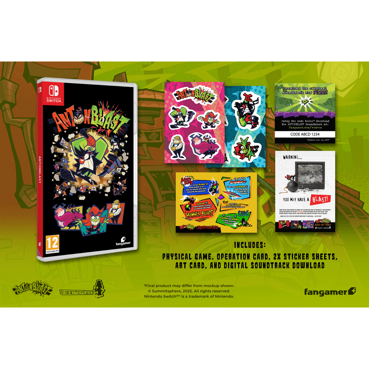 Spelbox met artwork van een personage. Ook stickers, artcards en een soundtrack download worden getoond.