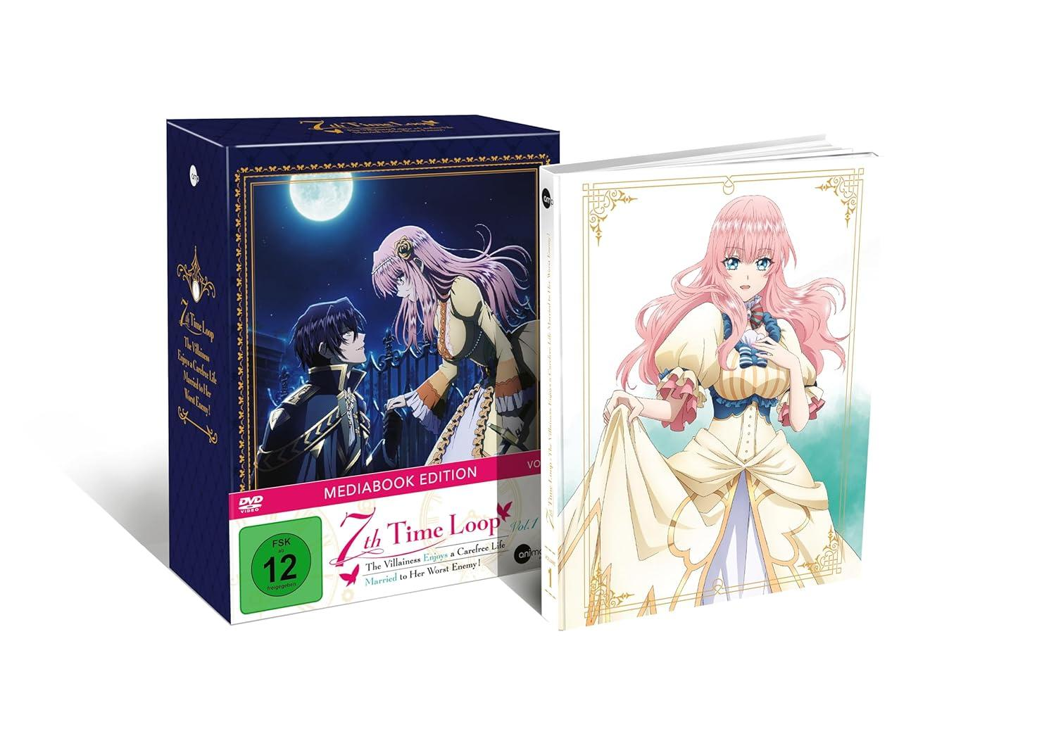 Anime-Box-Set. Auf der Vorderseite ist eine Frau in einem gelben Kleid mit rosa Haaren zu sehen. Ein weiteres Bild zeigt einen Mann und eine Frau.