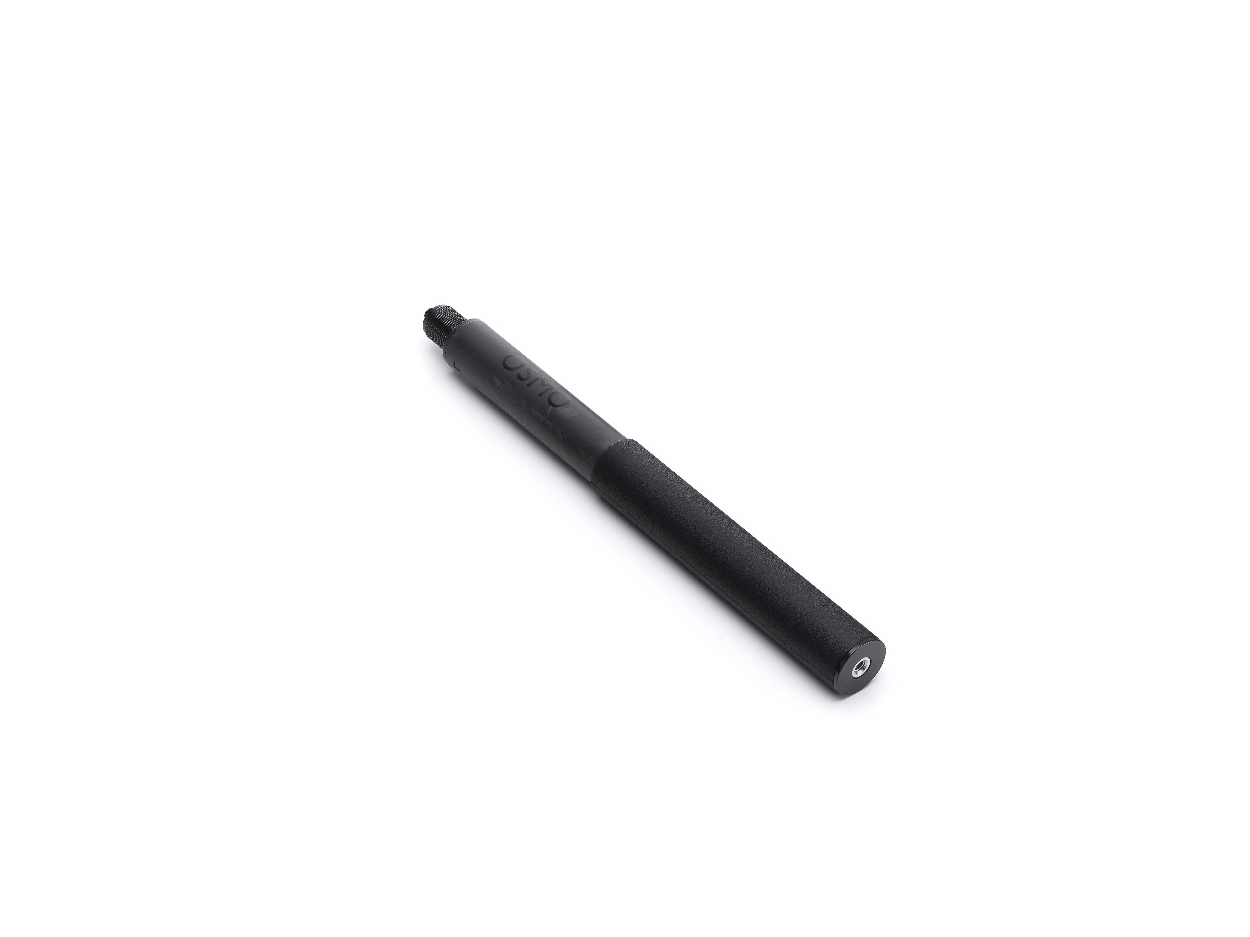 Ein schwarzer Osmo-Stift auf weißem Hintergrund. Der Stift ist zylindrisch mit strukturiertem Griff und Gewinde oben.