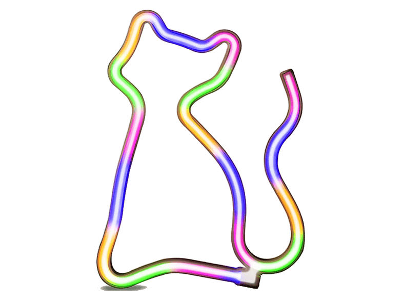 Wiszący neon LED SBS Kot Wielokolorowy