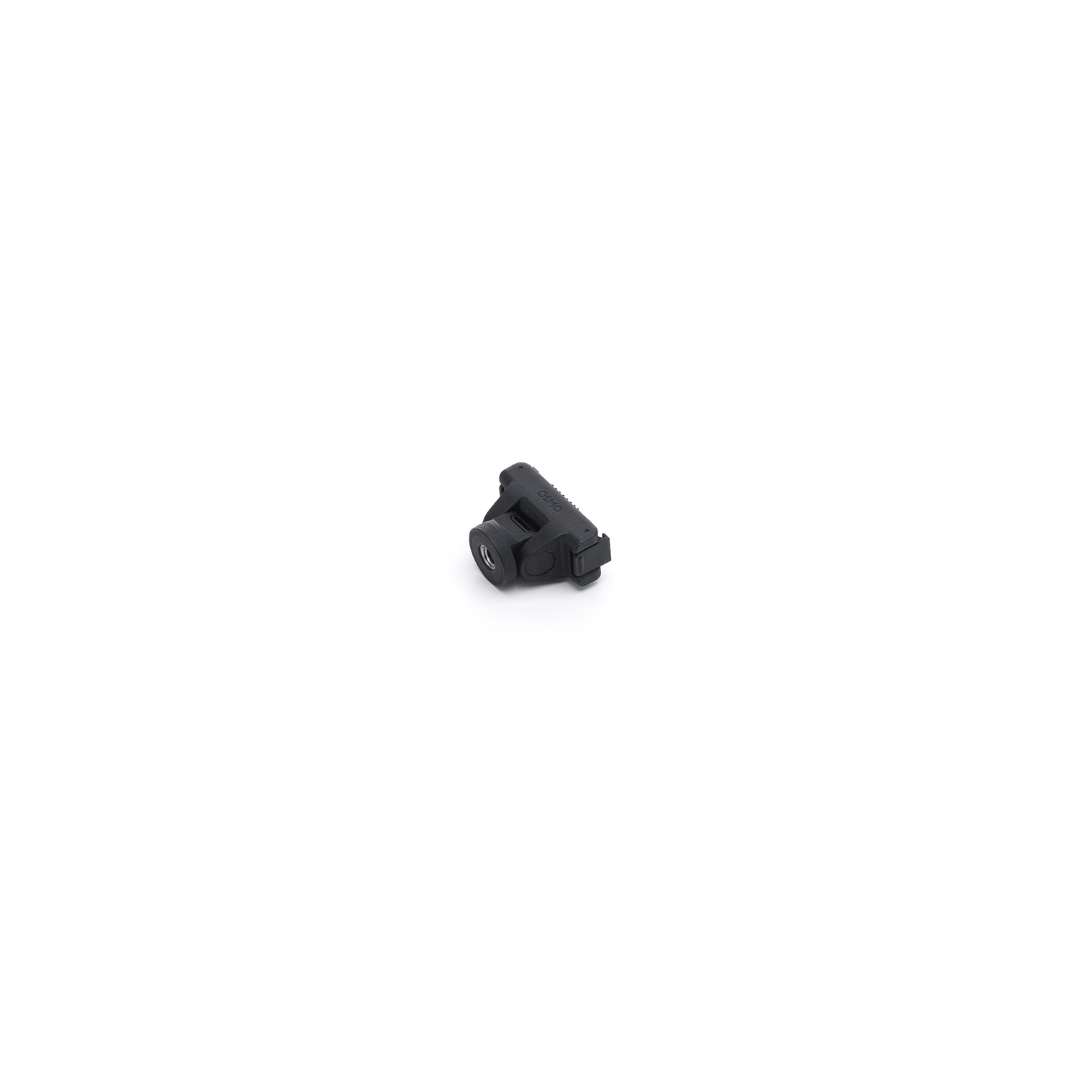 A small, black camera component is positioned on a white background, with the word 'OSMO' visible on it.