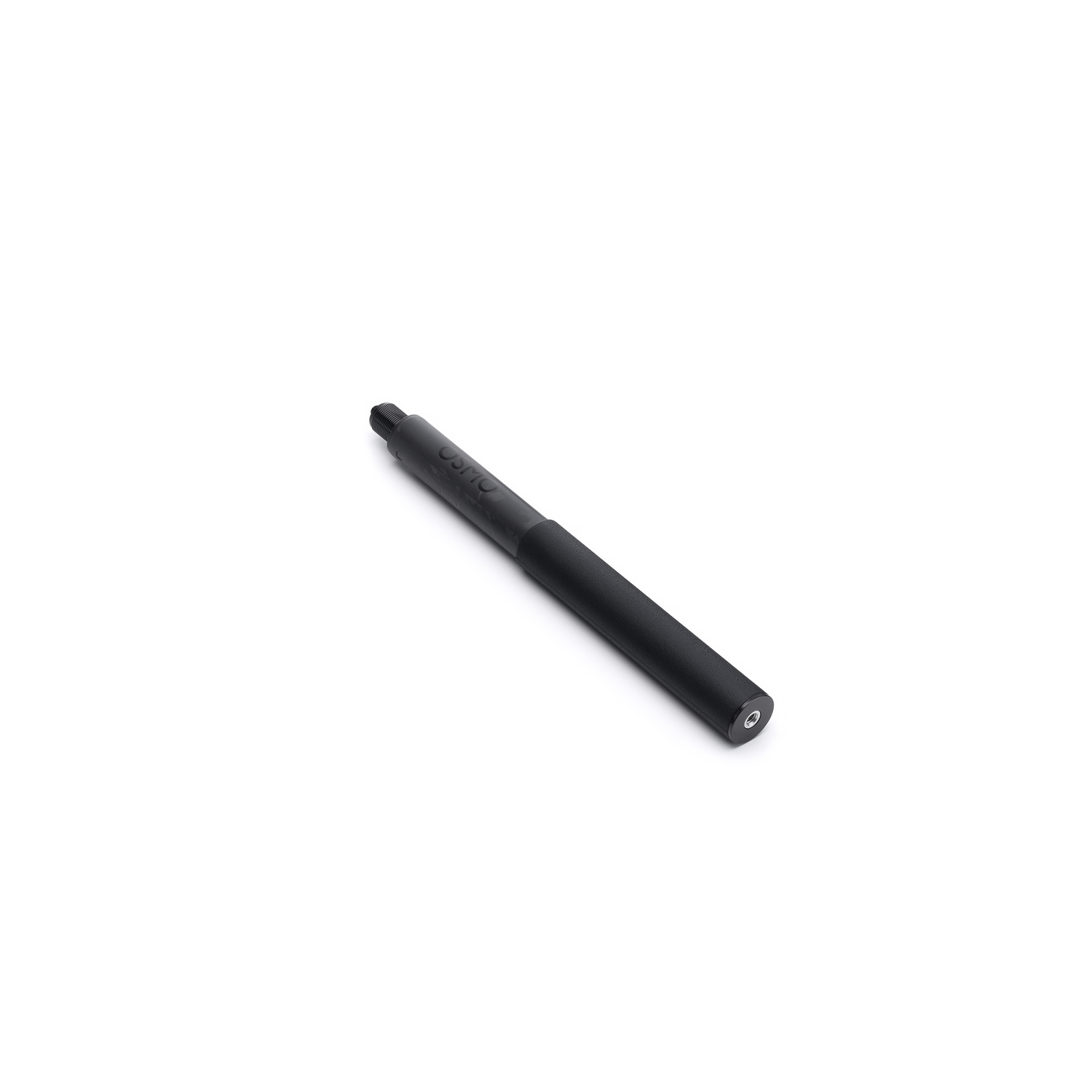 Un stylo Osmo noir est posé en diagonale sur une surface blanche. Le stylo est cylindrique, avec une pointe noire et le mot "Osmo".