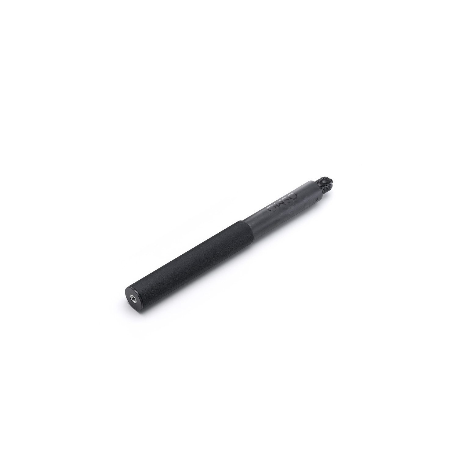 Un appareil noir en forme de stylo avec une prise texturée repose sur une surface blanche. L'appareil a une forme cylindrique et une pointe noire.
