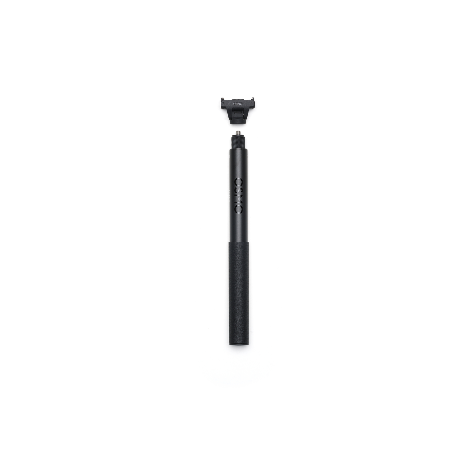 A black Osmo extension rod with a black head is isolated on a white background. The head is detached from the rod.