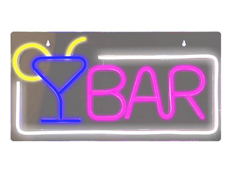 Wiszący neon LED SBS Bar Różowy/Wielokolorowy