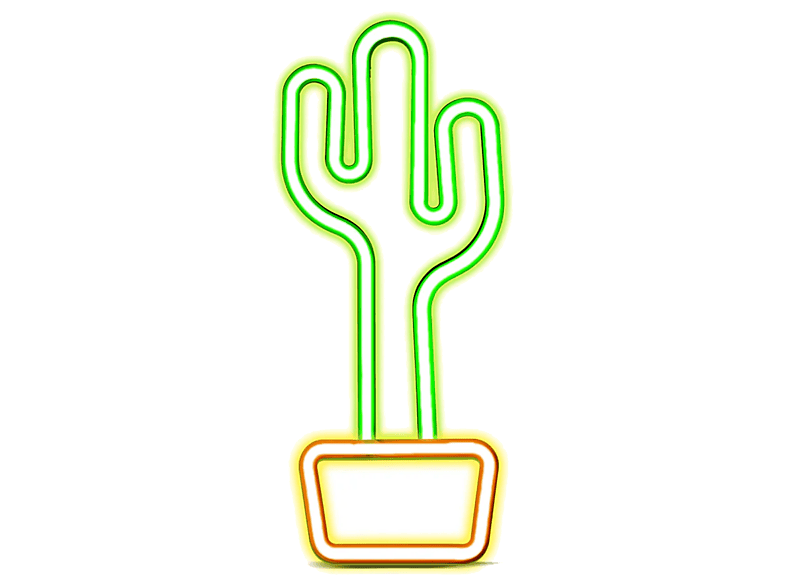 Wiszący neon LED SBS Kaktus Zielono-pomarańczowy
