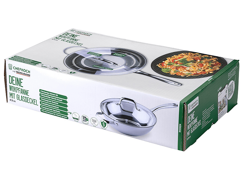 Chefkoch Trifft Fackelmann 23871 Rosenheim Wokpfanne (Aluminium, passend für alle Herdarten, 28 cm, PFAS-frei) — Foto 2 von 4