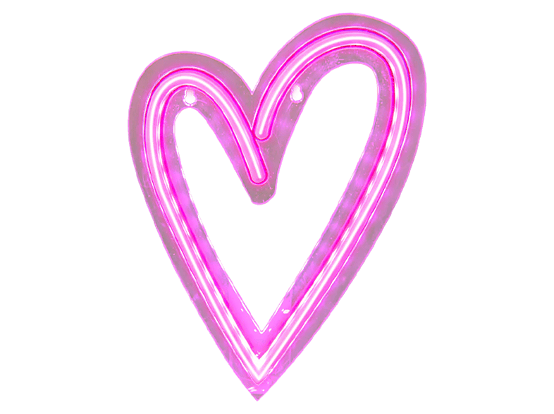 Wiszący neon LED SBS Serce Różowe Różowy