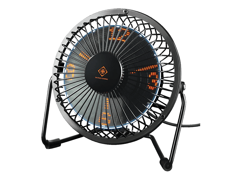 DELTACO GAM-054 LED Tischventilator, Schwarz