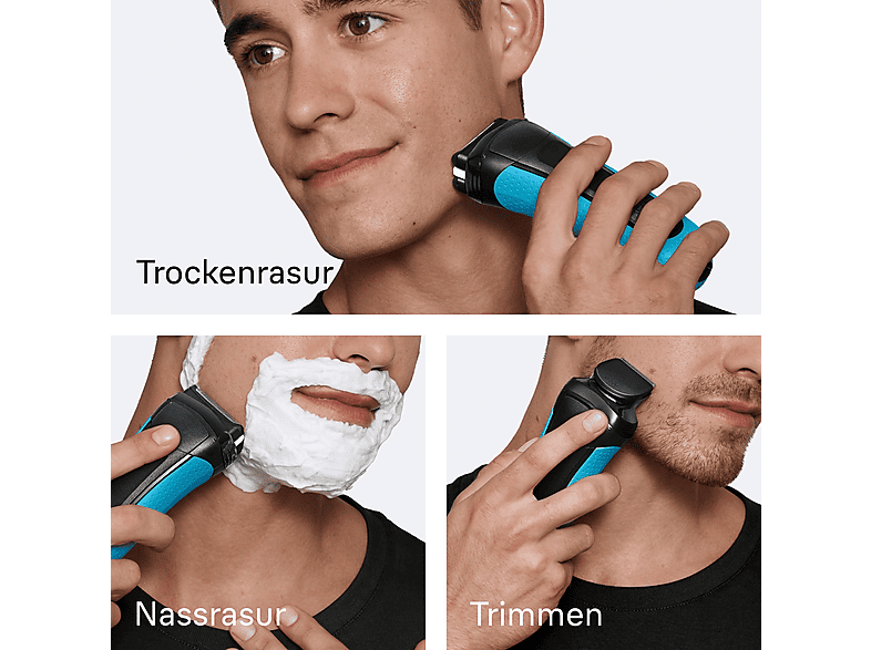 Thumbnail - BRAUN 3010BT (2025) Rasierer Series 3 Schwarz/Blau (MicroComb-Technologie)