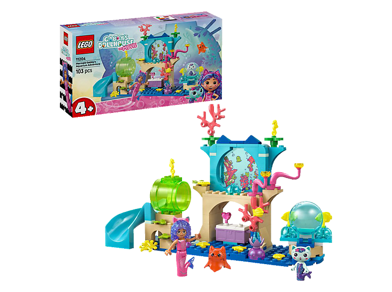 Lego Gabby's Dollhouse 11204 Meerjungfrau Gabbys Aquarium Abenteuer Bausatz, Mehrfarbig