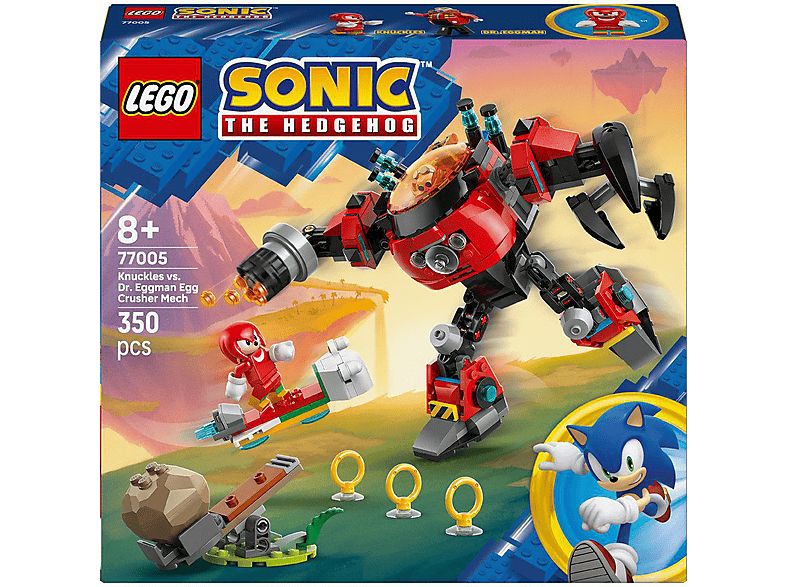LEGO Sonic 77005 Knuckles vs. Dr. Eggmans Egg Crusher Mech Bausatz, Mehrfarbig