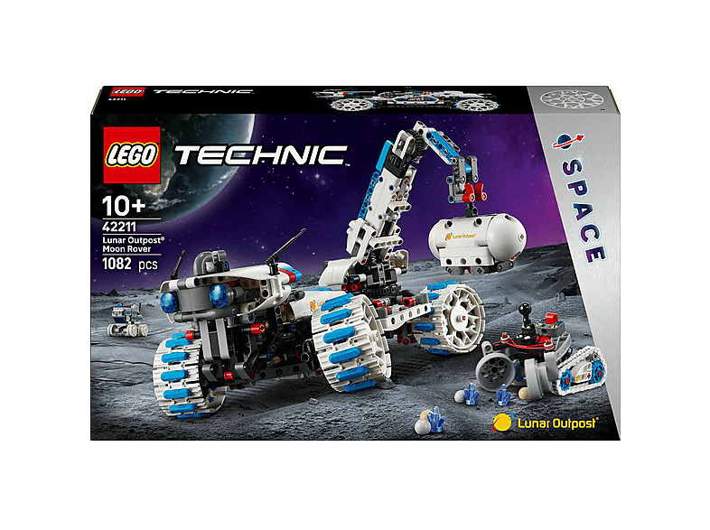 LEGO Technic 42211 Lunar Outpost Mondrover-Raumfahrzeug Bausatz, Mehrfarbig