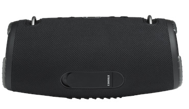 Czarny, prostokątny głośnik z metalowymi uchwytami. Głośnik ma teksturowaną powierzchnię i napis 'XTREME3' z boku.