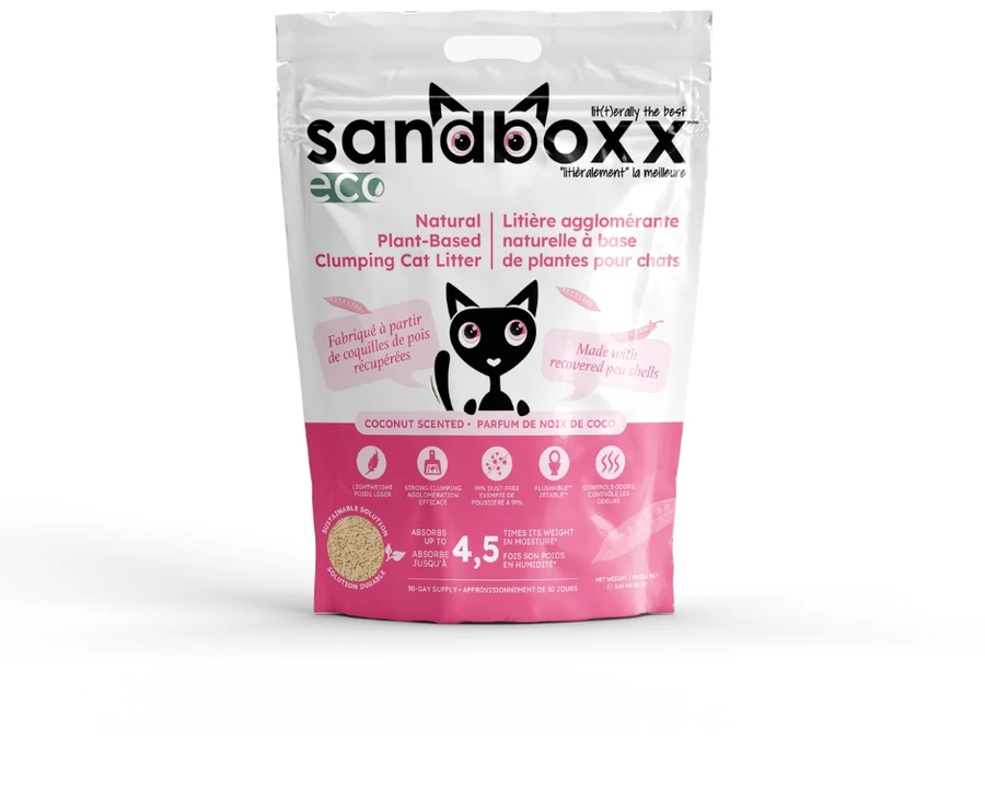SANDBOXX ECO ultra premium növényi alapú macskaalom, kókuszos, 3.65 kg