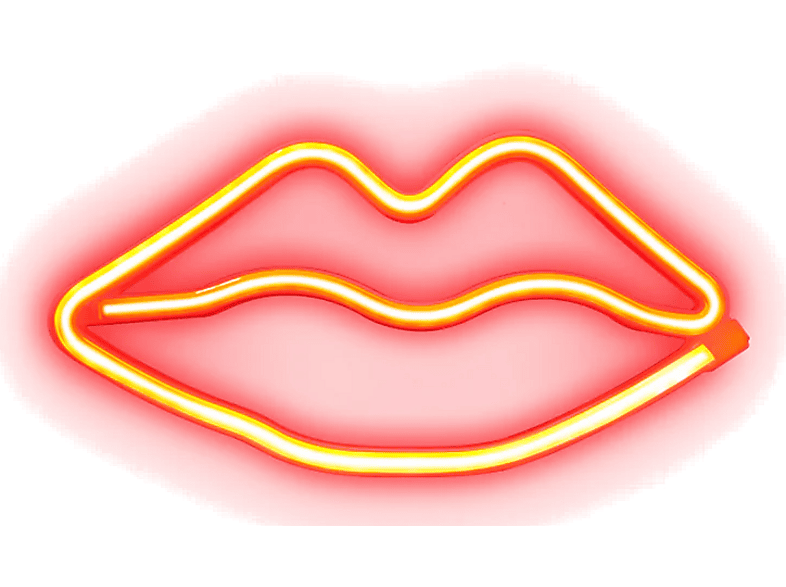 Wiszący neon LED SBS Czerwone usta Czerwony