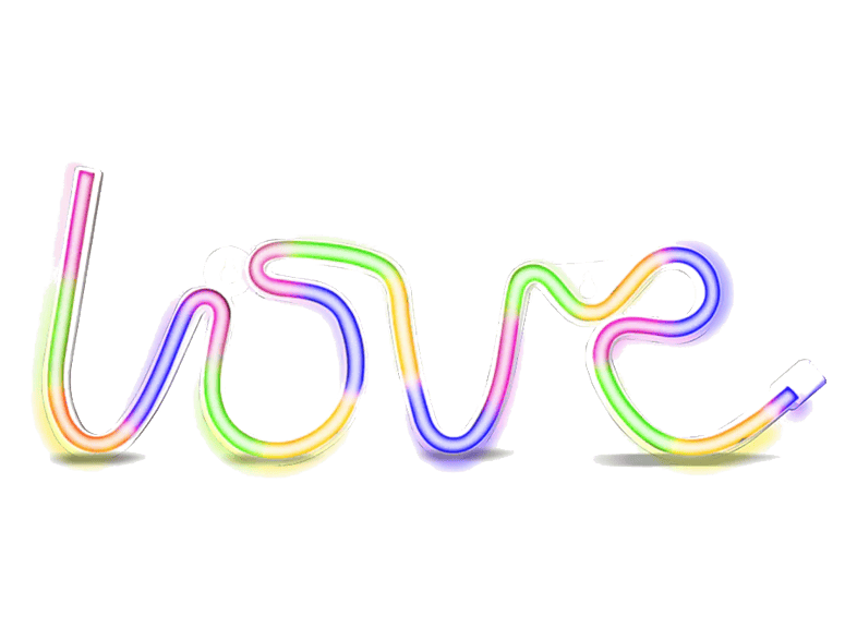 Wiszący neon LED SBS Love Wielokolorowy