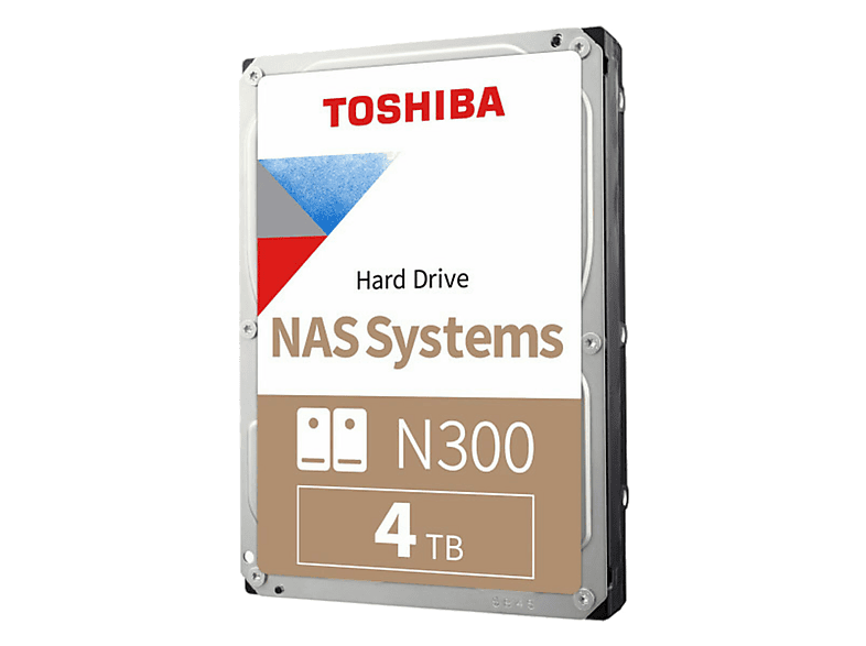 Servidor NAS - Toshiba N300, Memoria interna, 4 TB, 6 Gbit/s, Buffer 512MB, Plata