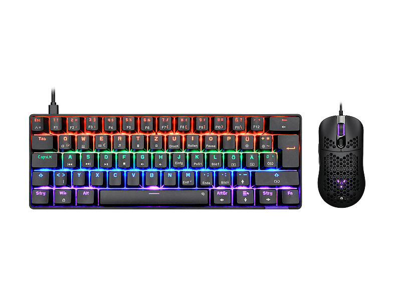 ISY IGB-1000-BK, Tastatur & Maus Set, Mecha-Membran, kabelgebunden, Schwarz