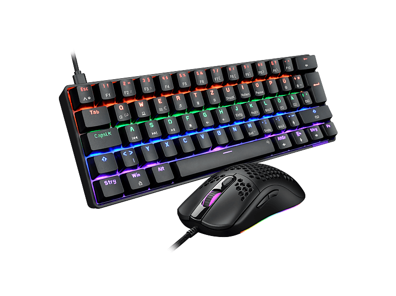 Thumbnail - ISY IGB-1000-BK, Tastatur & Maus Set, Mecha-Membran, kabelgebunden, Schwarz