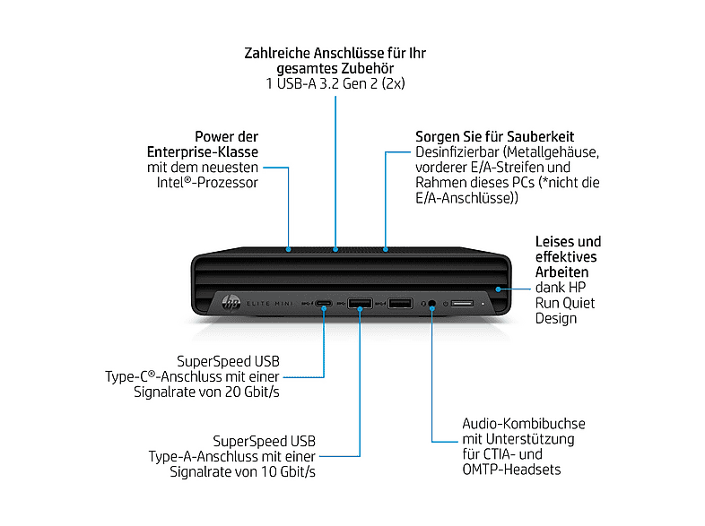 Thumbnail - HP - B2B Elite Mini 800 G9 Intel® Core™ i5 i5-14500 16 GB 512 UHD 770 Windows 11 Pro