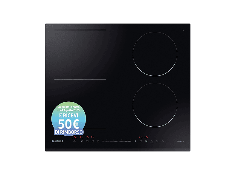 Piano Cottura A Induzione Samsung Nz64R3747Bk/Ur, 4 zone cottura, 59 cm x 52