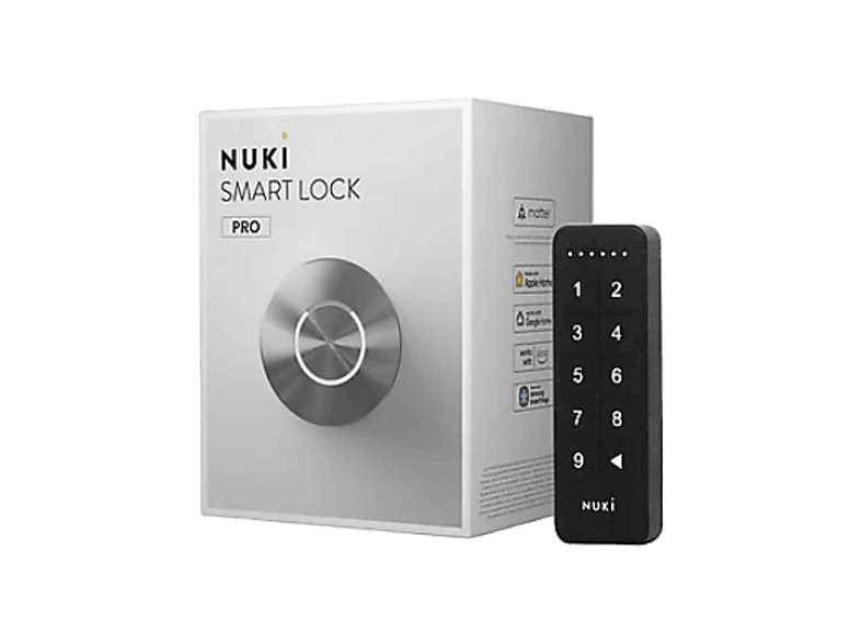 Cerradura electrónica - Nuki Smart Lock Pro + Keypad, Conectividad Wifi y Bluetooth, Batería integrada, Hasta 6 meses autonomía, Plata/Negro