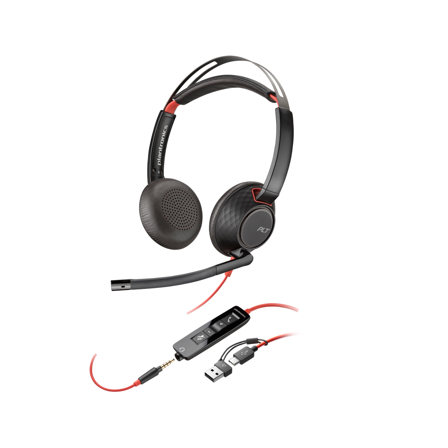 POLY Blackwire 5220 Stereo USB-C Headset + 3,5 mm plug + USB-C/A adapter