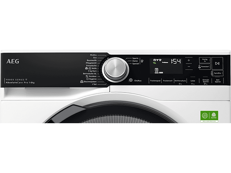 Thumbnail - AEG TR9XW80880 Wärmepumpentrockner Serie 9000X mit AbsoluteCare® Pro-Technologie (8,0 kg, Weiß)