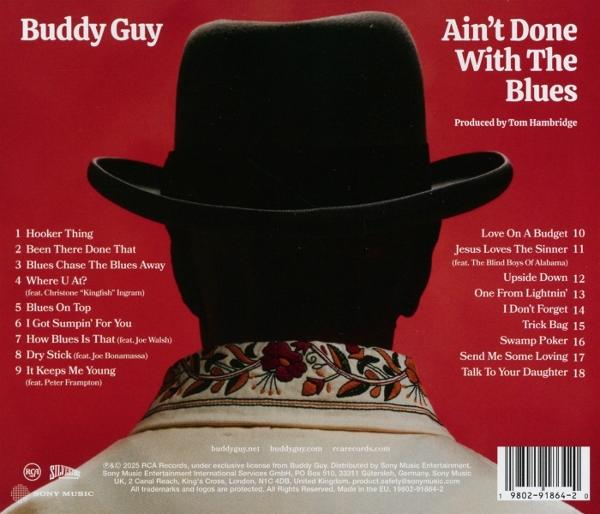 Albumcover mit Buddy Guys Silhouette mit Hut. Text enthält Albumtitel, Titelliste und Produktionsdetails.
