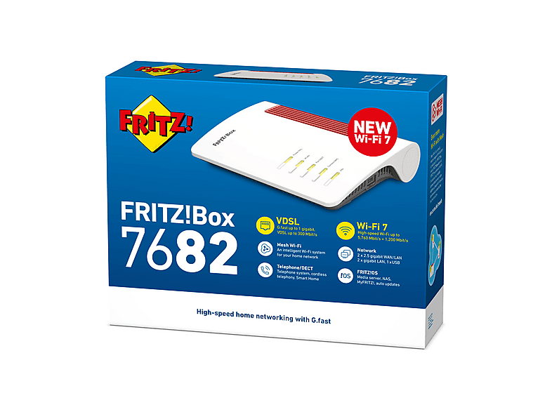 Thumbnail - AVM FRITZ!Box 7682, (Wi-Fi 7) WLAN Mesh VDSL und G.fast Router 6960 Mbit/s