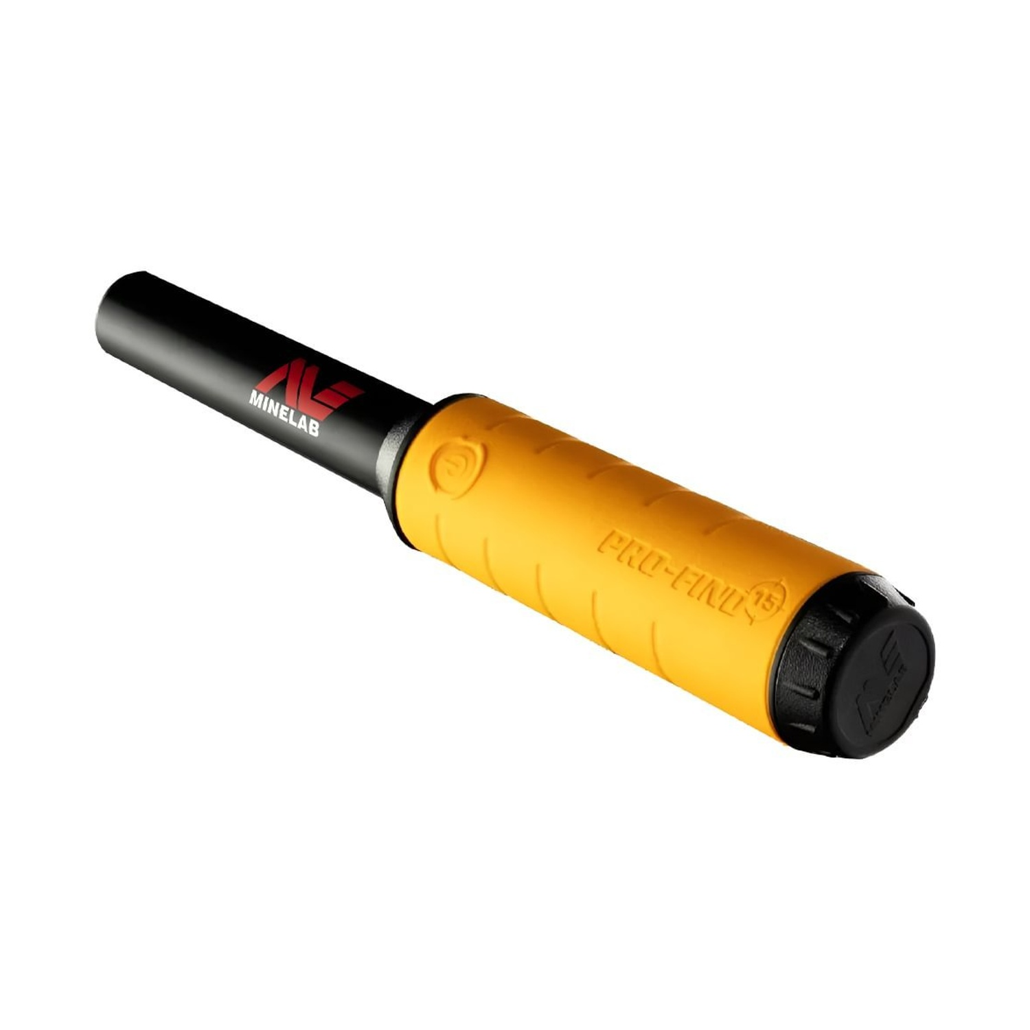 Un metal detector è in mostra. È giallo e nero, con il marchio "Minelab" visibile.
