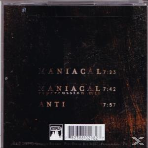Sötét CD-borító dalszövegekkel: Maniacal, Anti és egy vonalkód.
