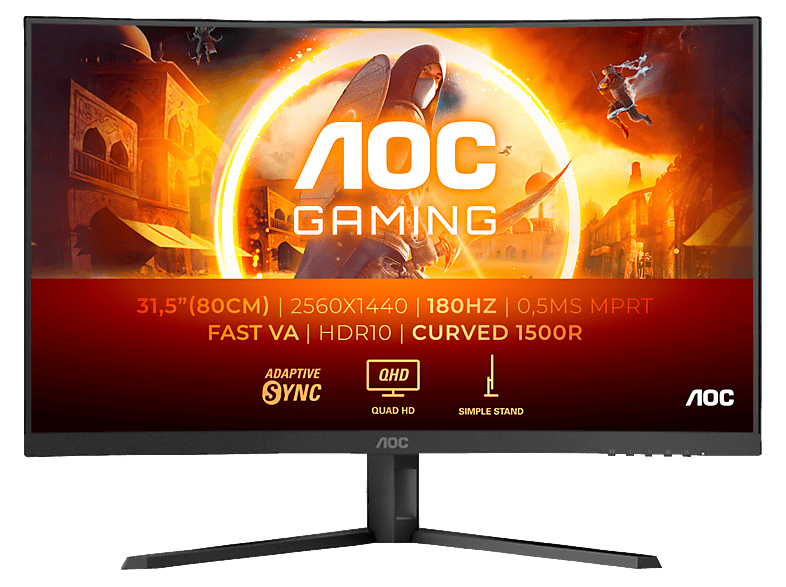AOC CQ32G4VE 31,5 Zoll  QHD  Gaming Monitor  0,5 ms Reaktionszeit 180 Hz 