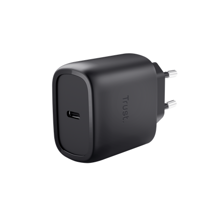 TRUST Maxo 45W hálózati GaN töltő, USB-C csatlakozás, fekete (25521)