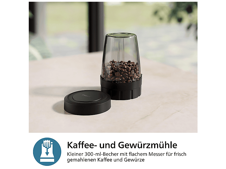 PHILIPS HR2767/00 5000 Series Standmixer Edelstahl/Schwarz (1000 Watt, 0.3 l, 0.5 0.7 l)