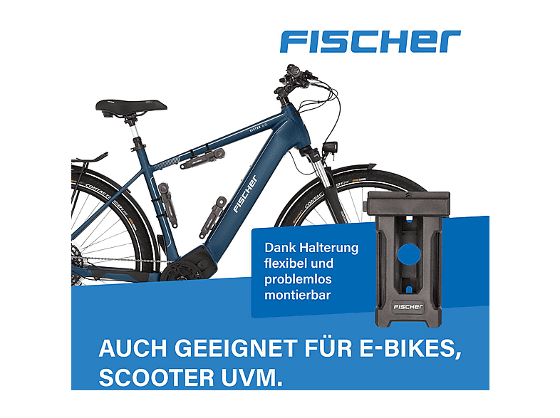 FISCHER 85 cm Faltschloss mit Halter (Schwarz)