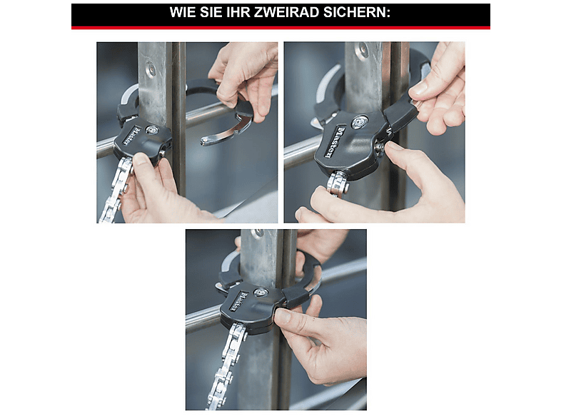 MASTERLOCK 66268700 Street Cuff 100cm Kabelschloss (23 x 11 3, Schwarz)